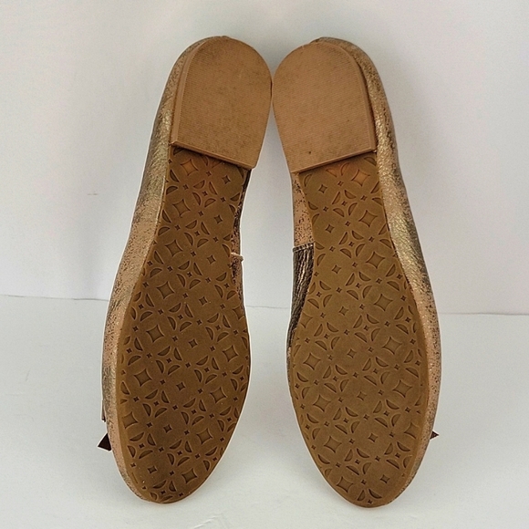 Fossil Burnished Leather Ballet Flats with Owl Charms Bronze Size 7 - Picture 10 of 12
